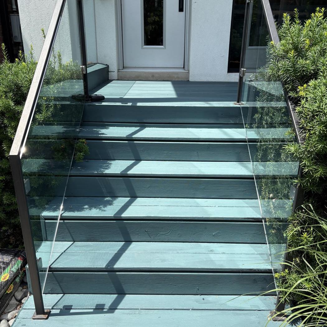 Front entry steps refinished and freshly coated