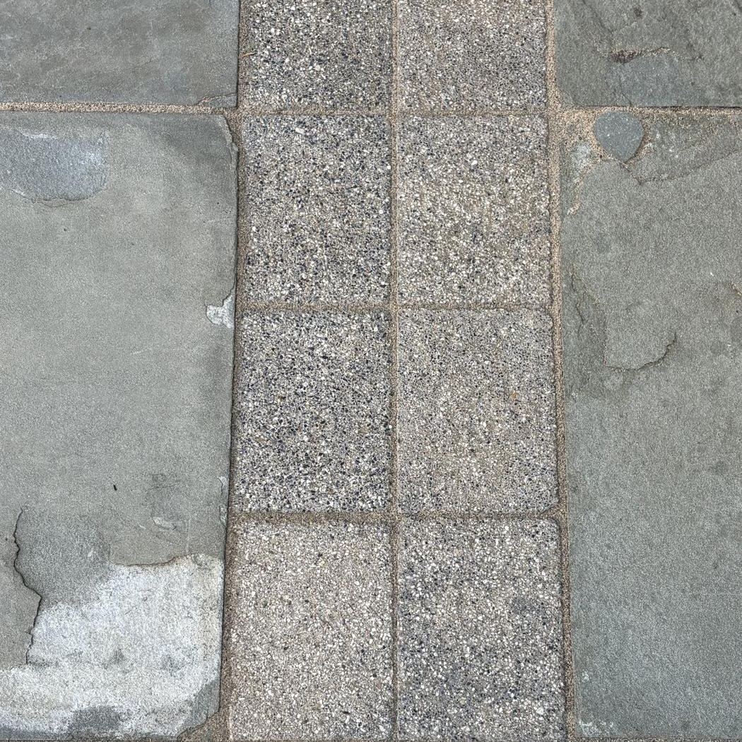 Stone walkway with clean joints after restoration